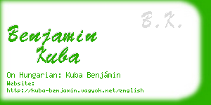 benjamin kuba business card
